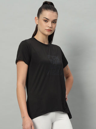 MKH Women Black Active Training Wear T-Shirt for Running