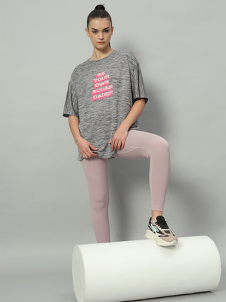 MKH Women Grey Breathable Active T-Shirt for Gym and Outdoor Activity
