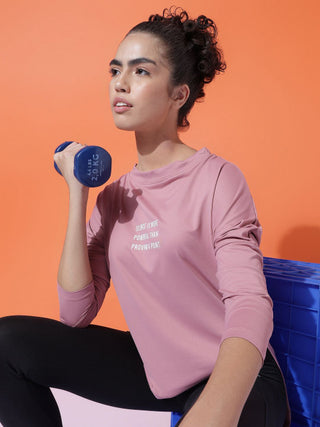 MKH Women Onion Pink Full Sleeve Workout T-Shirt