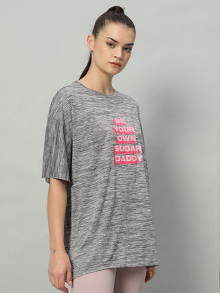 MKH Women Grey Breathable Active T-Shirt for Gym and Outdoor Activity