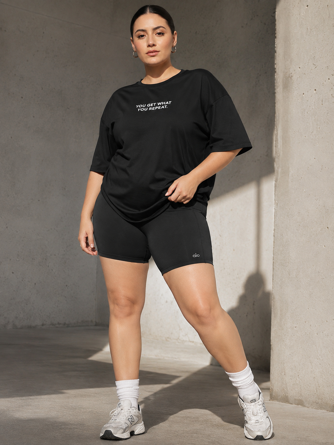 MKH Black Women Rapid Dry Long Sports Plus Size T-Shirt – Flexible & Soft Material
