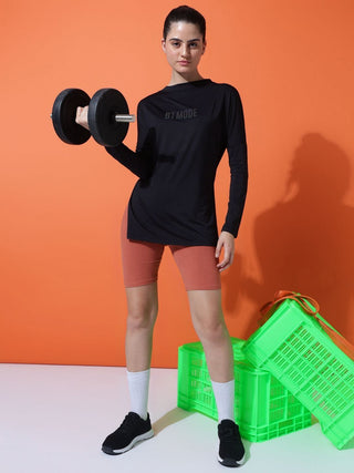 MKH Women Black Sweat Absorb Training T-Shirt
