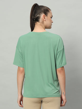MKH Women Green Lightweight Fitness T-Shirt for Running and Daily Activity