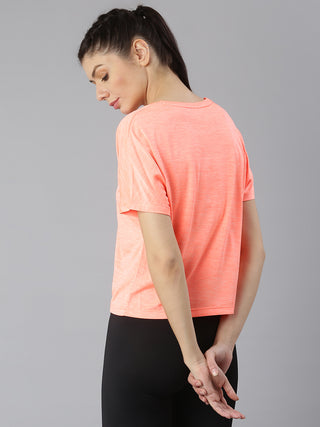 MKH Women Orange Soft Comfort Training T-Shirt for Fitness Routine