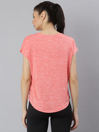 MKH Women Red Lightweight Sports T-Shirt for Outdoor Fitness