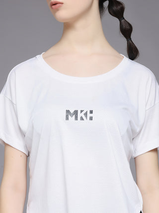 MKH Women White Breathable Outdoor Activity T-Shirt for Summer Wear