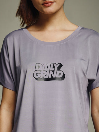 MKH Women Lavender Daily Wear Elevated Essentials Typography Printed Relaxed Fit T-Shirt