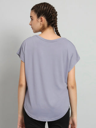 MKH Women Lavender Gym Workout T-Shirt