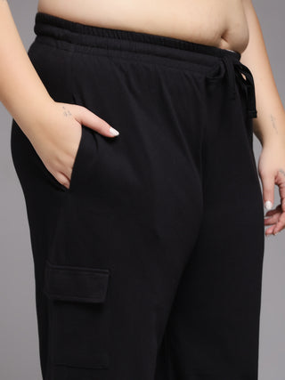 MKH Women Plus Size Black Premium Track Pants