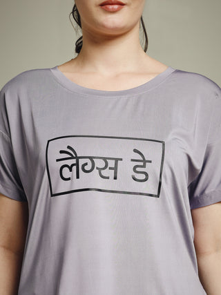 MKH Women Lavender Trendy Graphic Printed Casual T-Shirt