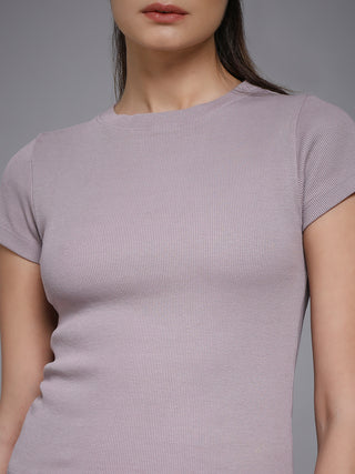 MKH Lavender Everyday Essential Ribbed T-Shirt