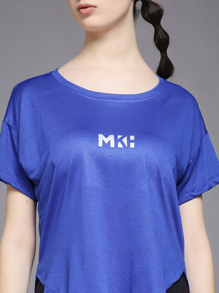 MKH Women Blue Soft Comfort Gym Wear T-Shirt for Daily Activity
