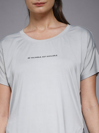 MKH Women Grey Lifestyle Urban Casual Printed T-Shirt