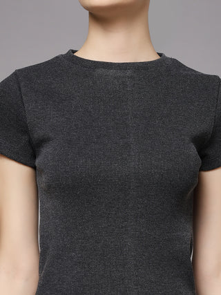 MKH Anthra Fitted Rib Structure T-Shirt
