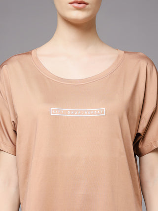 MKH Mocha Women Rapid Motion Gym T-Shirt
