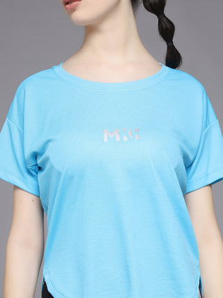 MKH Women Blue Comfortable Outdoor Training T-Shirt for Daily Wear