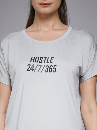 MKH Women Grey Weekend Everyday Comfort Printed T-Shirt