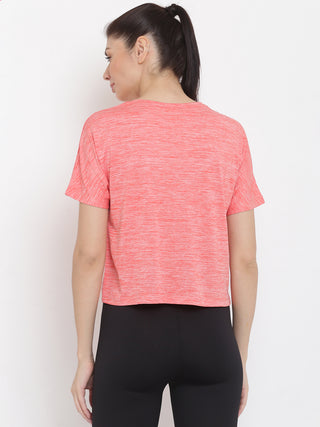 MKH Women Red Breathable Outdoor Workout T-Shirt for Daily Activity