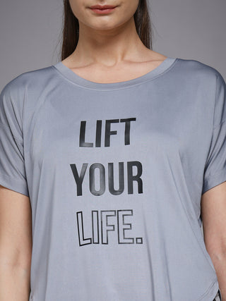MKH Women Light Grey SwiftStride Gym Workout Top
