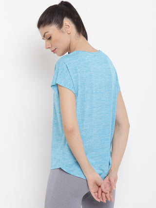 MKH Women Sea Green Flexible Running T-Shirt for Gym Activity