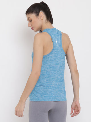 MKH Women Blue Breathable Training Wear T-Shirt for Gym Sessions