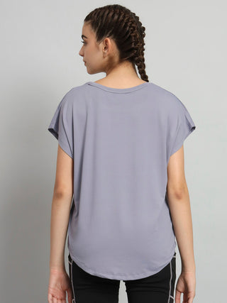 MKH Women Lavender Moisture Wicking Sports T-Shirt