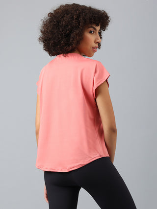 MKH Women Pink PowerTrack Active Gym T Shirt