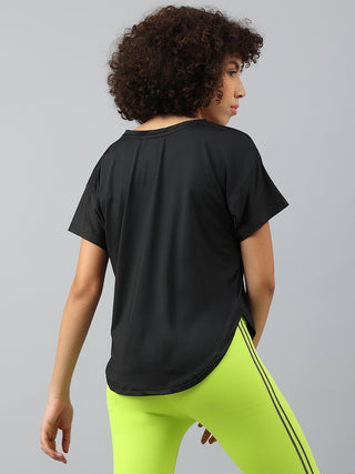 MKH Nothing To Prove Women Black Dri-Fit Relaxed Fit T-Shirt