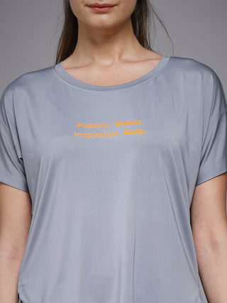 MKH Women Grey Round Neck Everyday Comfort Printed T-Shirt