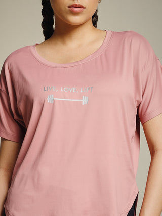 MKH Women Pink Comfort Everyday Comfort Printed T-Shirt