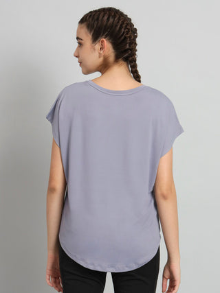 MKH Women Lavender Quick Dry Activewear T-Shirt