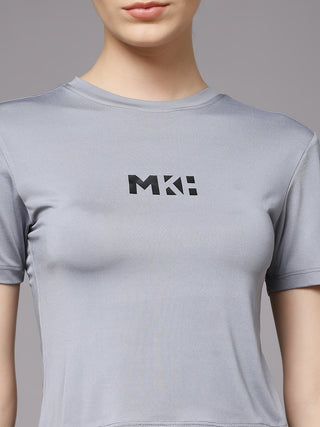 MKH Women Light Grey Performance Training T-Shirt