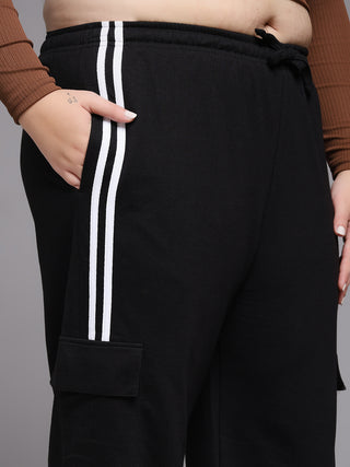 MKH Women Plus Size Black Everyday Track Pants