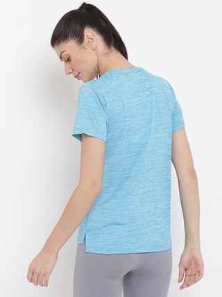 MKH Women Sea Green Soft Fabric Activity T-Shirt for Gym Training