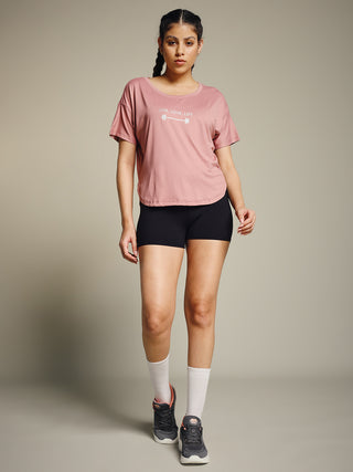 MKH Women Pink Comfort Everyday Comfort Printed T-Shirt