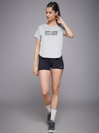 MKH Sand Grey Women Fresh Core Gym T-Shirt