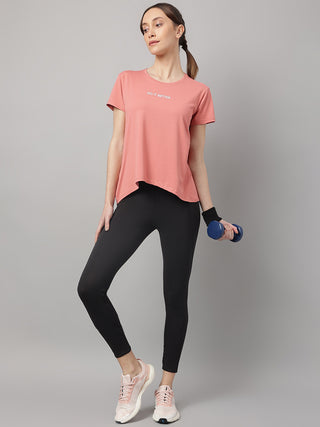 MKH Women Pink Breathable Gym Training T-Shirt for Outdoor Use