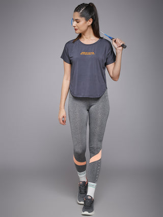 MKH Women Grey Trendy Graphic Printed Casual T-Shirt