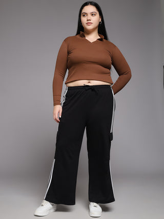MKH Women Plus Size Black Everyday Track Pants
