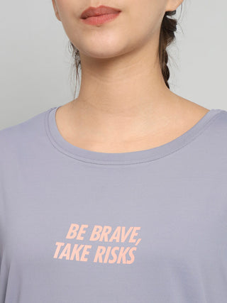 MKH Women Lavender Moisture Wicking Sports T-Shirt