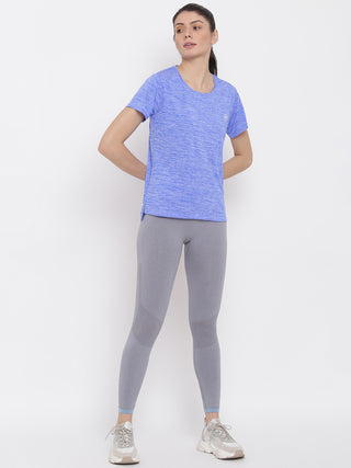 MKH Women Blue Lightweight Running Wear T-Shirt for Outdoor Fitness