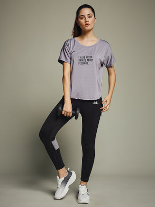 MKH Women Lavender Signature Everyday Comfort Printed T-Shirt
