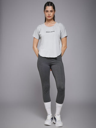 MKH Sand Grey Women AirPulse Breathable Workout Tee