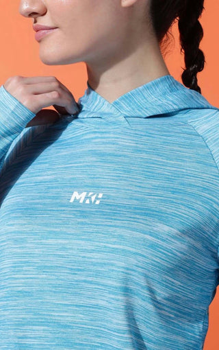 MKH Women Sea Green Dynamic Fit Sports Full Sleeves T-Shirt