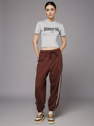 MKH Women Brown Wide Leg Lounge Pants