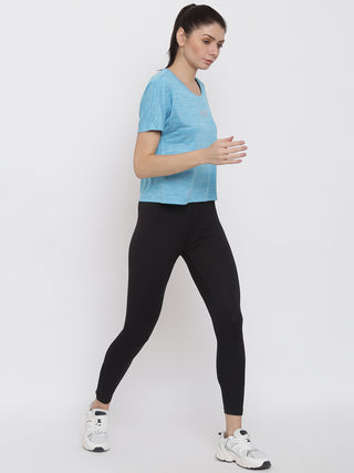 MKH Women Sea Green Comfortable Outdoor Fitness T-Shirt for Workout