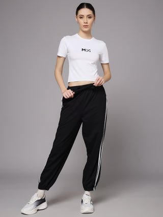 MKH Women White Quick Dry Activewear T-Shirt`