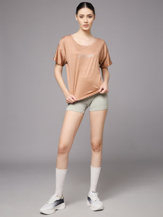 MKH Mocha Women Rapid Motion Gym T-Shirt