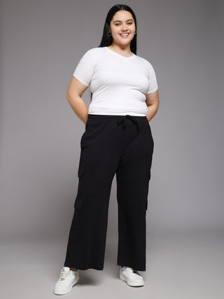 MKH Women Plus Size Black Premium Track Pants