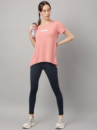 MKH Women Pink Soft Comfort Sports T-Shirt for Gym Training